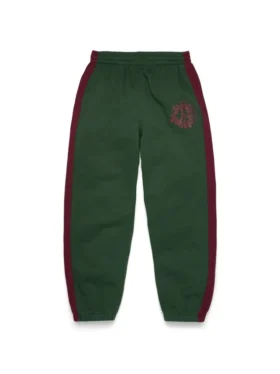 Denim U-sweatbroek met panelen, groen