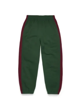 Denim U-sweatbroek met panelen, groen