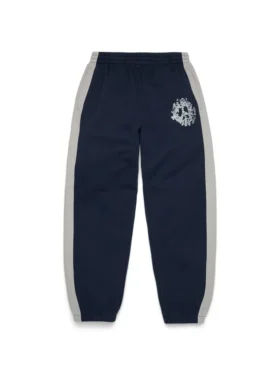 Denim U-sweatbroek met panelen marineblauw
