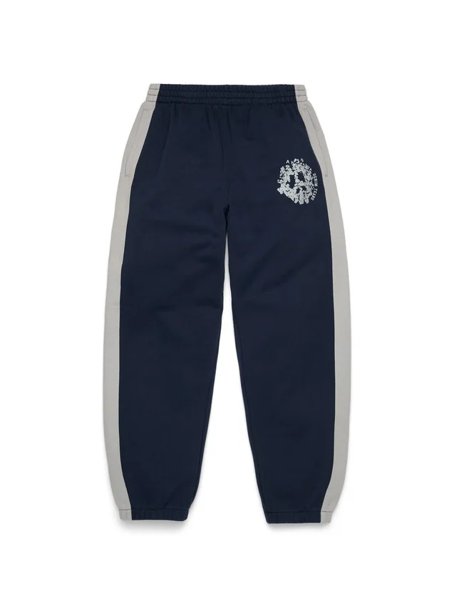 Denim U-sweatbroek met panelen marineblauw