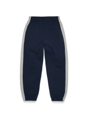 Denim U-sweatbroek met panelen marineblauw