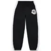 Denim U-sweatbroek met panelen, zwart