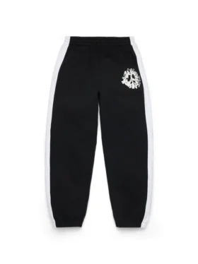 Denim U-sweatbroek met panelen, zwart