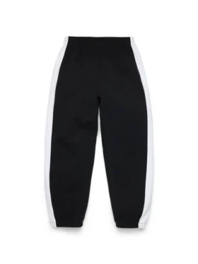 Denim U-sweatbroek met panelen, zwart