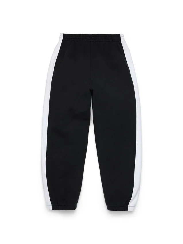 Denim U-sweatbroek met panelen, zwart