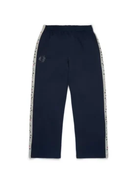 Denim U-sweatpants met strass, marineblauw