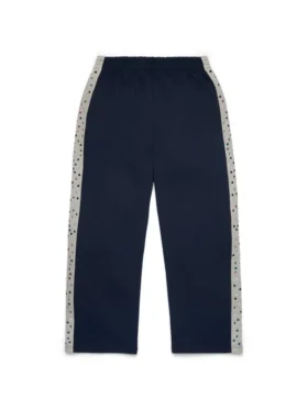 Denim U-sweatpants met strass, marineblauw