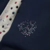 Denim U-sweatpants met strass, marineblauw