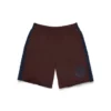 Denim U-sweatshort met panelen bruin