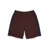 Denim U-sweatshort met panelen bruin