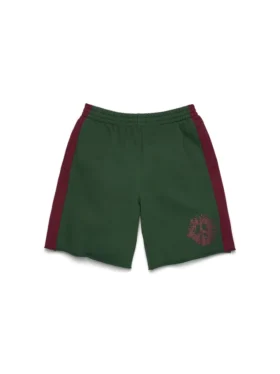 Denim U-sweatshort met panelen, groen