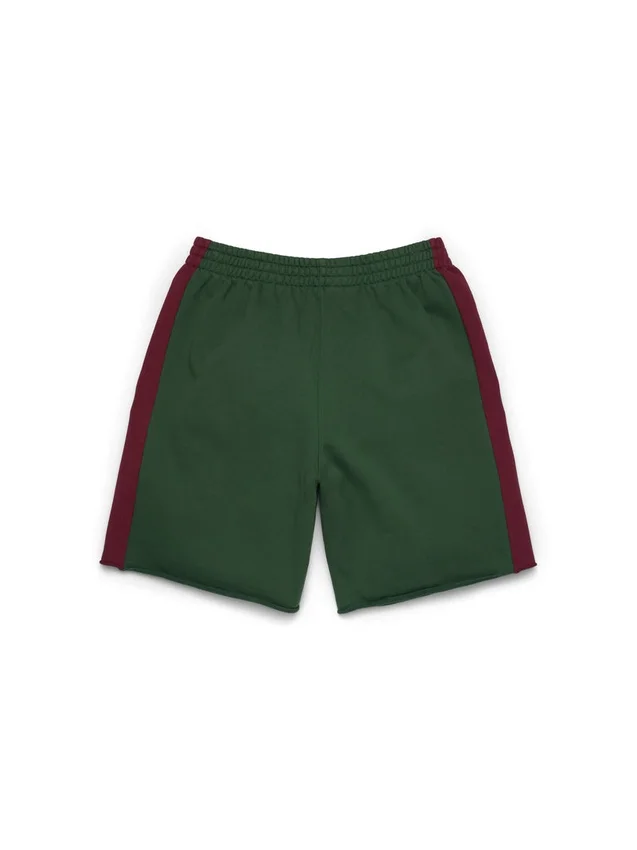 Denim U-sweatshort met panelen, groen