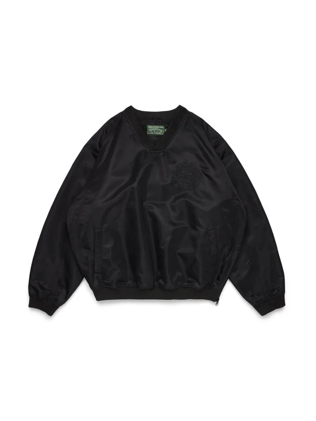Denim U-warm-up-pullover, zwart