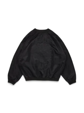 Denim U-warm-up-pullover, zwart