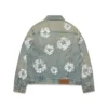 Denimjas met Cotton Wreath met studs, ‘Dirty Wash’