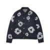 Denimjas met studs en Cotton Wreath-motief, selvedge
