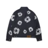 Denimjas met studs en Cotton Wreath-motief, selvedge