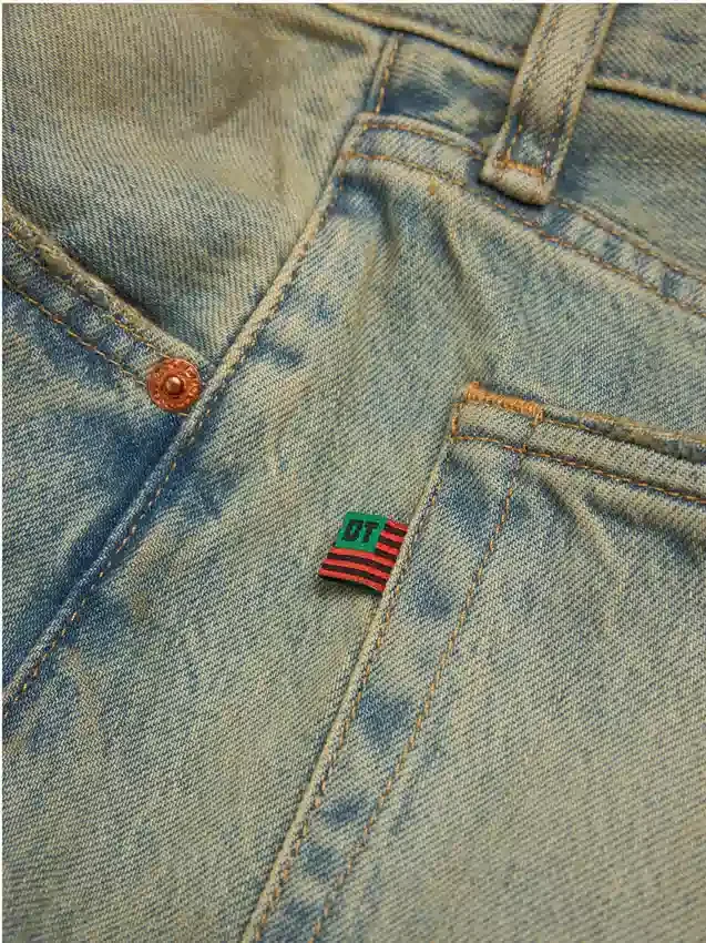Denimshort met 'Dirty Wash'-effect