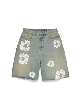 Dirty Wash Cotton Wreath Denimshort