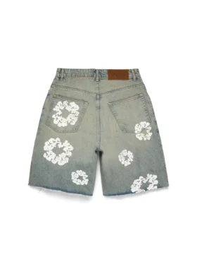 Dirty Wash Cotton Wreath Denimshort