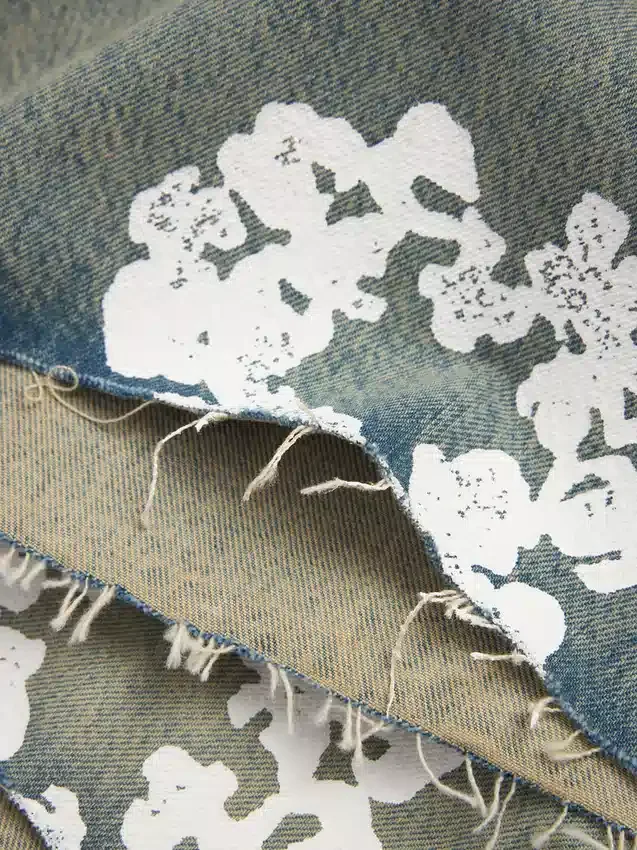 Dirty Wash Cotton Wreath Denimshort