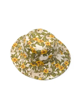DT canvas buckethoed met bloemenprint, multi