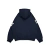 DT Chenille-patch hoodie met rits, blauw