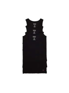 DT Flag 3-pack geribde tanktop, zwart