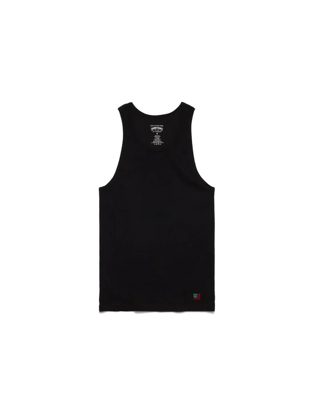 DT Flag 3-pack geribde tanktop, zwart