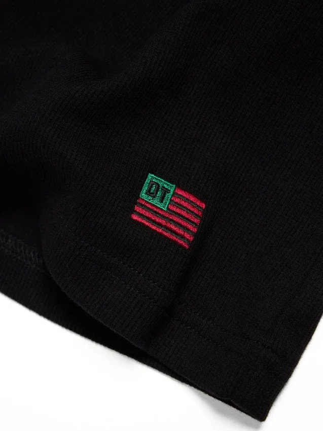 DT Flag 3-pack geribde tanktop, zwart