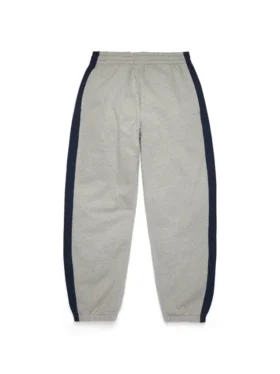 DT gestreepte joggingbroek met open zoom, grijs