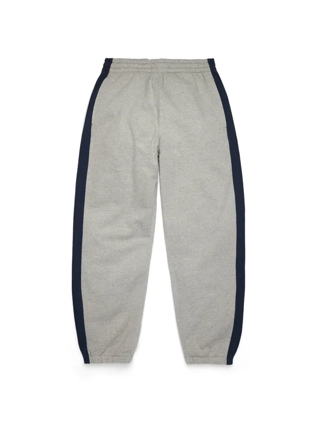 DT gestreepte joggingbroek met open zoom, grijs