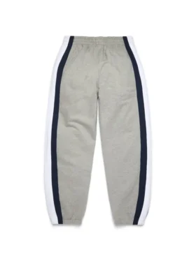 DT gestreepte joggingbroek met open zoom, grijs