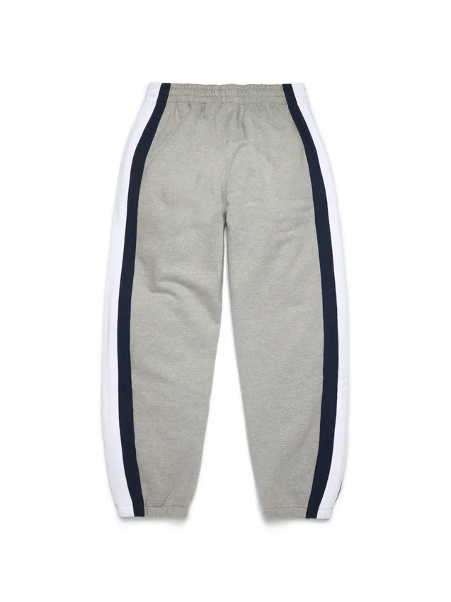 DT gestreepte joggingbroek met open zoom, grijs