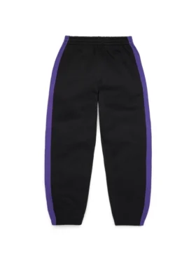 DT gestreepte joggingbroek met open zoom, zwart