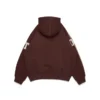DT-hoodie met rits en chenille-patch, bruin