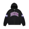 DT-streep hoodie met rits, zwart