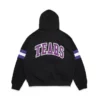 DT-streep hoodie met rits, zwart