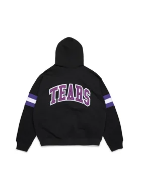 DT-streep hoodie met rits, zwart