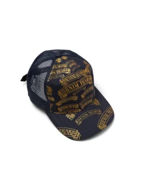 DT-truckerpet met stempelpatroon, marineblauw