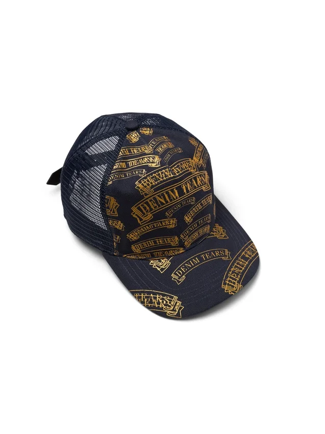 DT-truckerpet met stempelpatroon, marineblauw