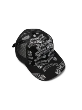 DT Truckerpet met stempelpatroon, zwart