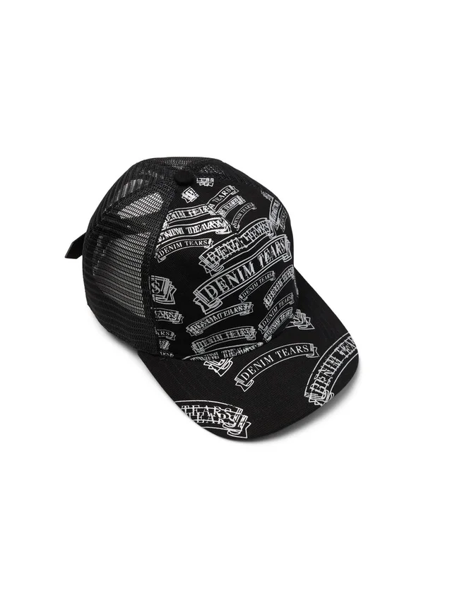 DT Truckerpet met stempelpatroon, zwart