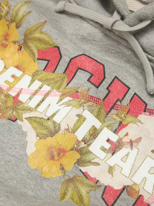 DT Virginia-hoodie met overlockstiksels, grijs