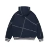 DT Virginia hoodie met overlockstiksels, marineblauw