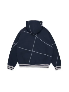 DT Virginia hoodie met overlockstiksels, marineblauw