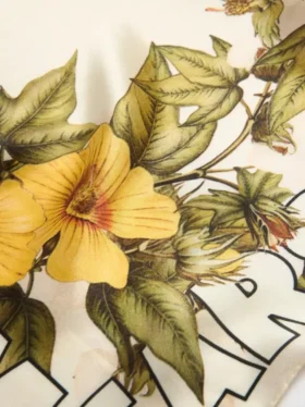 Floral zijden bandana, crème
