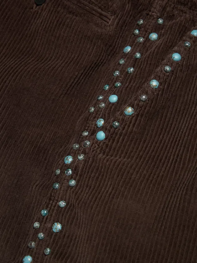 Geoxideerde studs corduroy-short