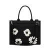 Grote katoenen Canvas-tas met Cotton Wreath-motief