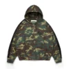 Hoodie met rits en paillettenpanelen op de mouwen, camouflage